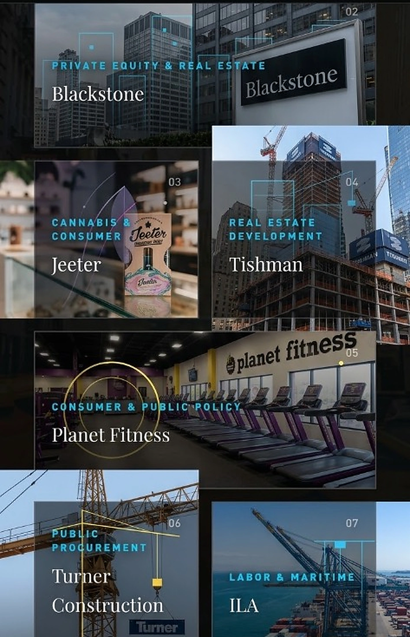 Polsinelli Featured Case Studies - Blackstone, Jeeter, Tishman, Planet Fitness, Turner Construction, ILA